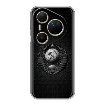 Силиконовый чехол на Huawei Pura 80 Ultra с принтом Герб Флаг СССР