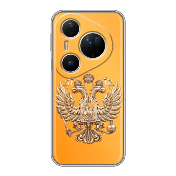 Силиконовый чехол на Huawei Pura 80 Ultra с принтом Герб Флаг России