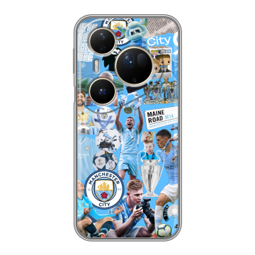 Силиконовый чехол на Huawei Pura 80 Ultra с принтом Man City Манчестер Сити