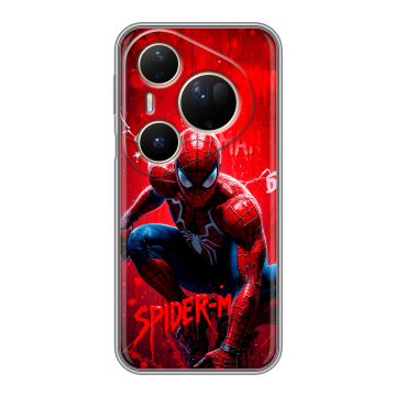 Силиконовый чехол на Huawei Pura 80 Ultra с принтом Spiderman Человек паук
