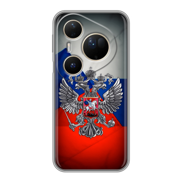 Силиконовый чехол на Huawei Pura 80 Ultra с принтом Флаг России
