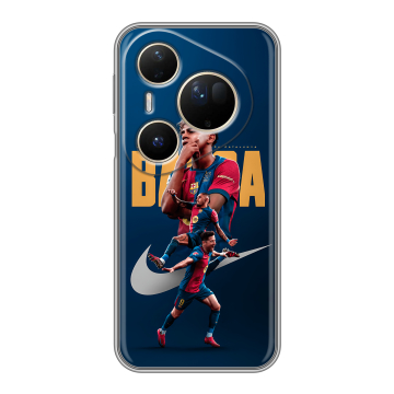 Силиконовый чехол на Huawei Pura 80 Ultra с принтом Барселона Barca Yamal 