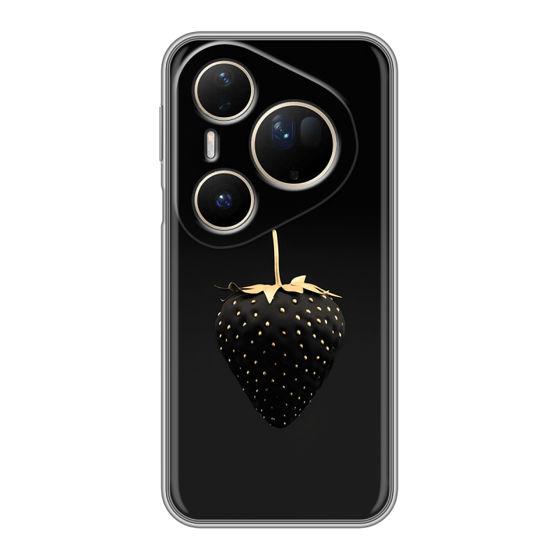 Силиконовый чехол на Huawei Pura 80 Ultra с принтом Черная клубника Силиконовый чехол на Huawei Pura 80 Ultra с принтом Черная клубника