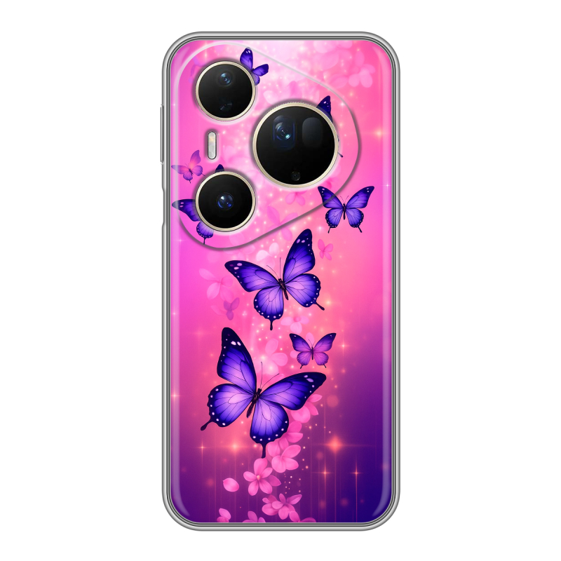 Силиконовый чехол на Huawei Pura 80 Ultra с принтом Бабочки Силиконовый чехол на Huawei Pura 80 Ultra с принтом Бабочки
