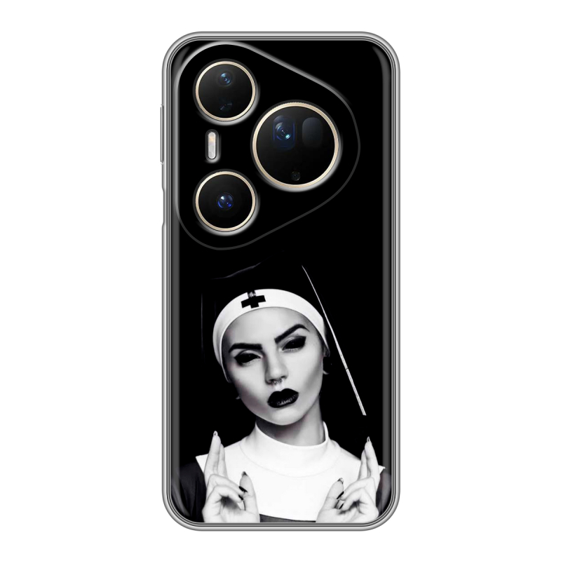 Силиконовый чехол на Huawei Pura 80 Ultra с принтом монашка Силиконовый чехол на Huawei Pura 80 Ultra с принтом монашка