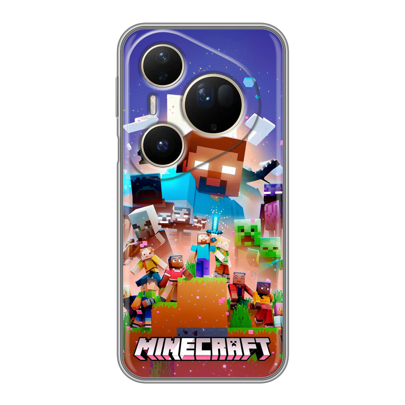 Силиконовый чехол на Huawei Pura 80 Ultra с принтом Майнкрафт Minecraft Силиконовый чехол на Huawei Pura 80 Ultra с принтом Майнкрафт Minecraft