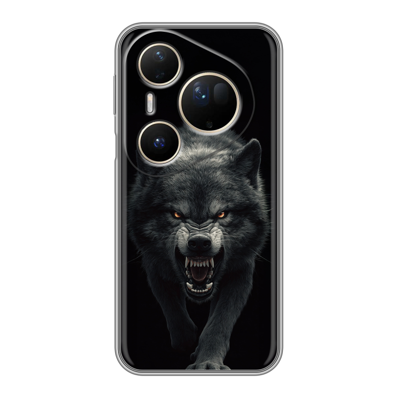 Силиконовый чехол на Huawei Pura 80 Ultra с принтом Волк Силиконовый чехол на Huawei Pura 80 Ultra с принтом Волк