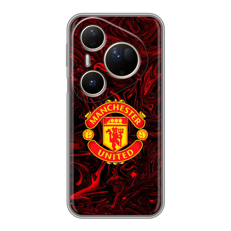 Силиконовый чехол на Huawei Pura 80 Ultra с принтом Manchester United Силиконовый чехол на Huawei Pura 80 Ultra с принтом Manchester United