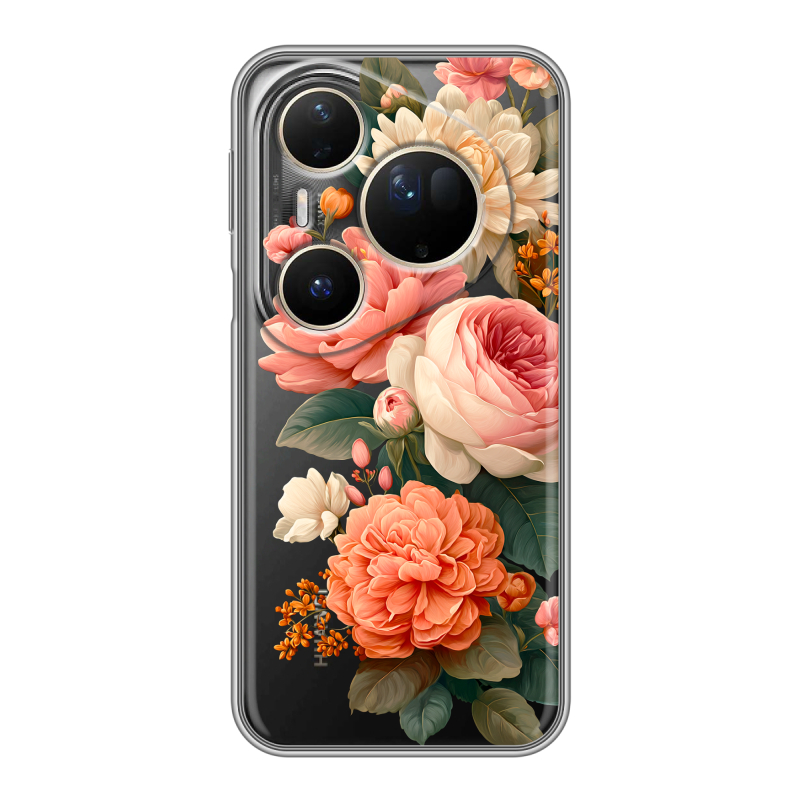 Силиконовый чехол на Huawei Pura 80 Ultra с принтом цветы Силиконовый чехол на Huawei Pura 80 Ultra с принтом цветы