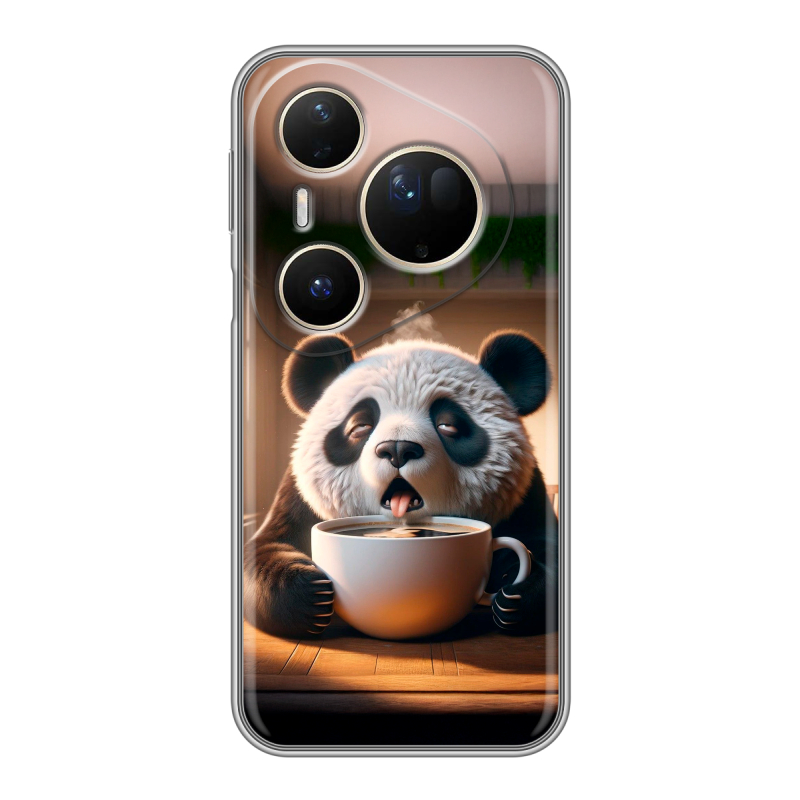 Силиконовый чехол на Huawei Pura 80 Ultra с принтом смешная панда Силиконовый чехол на Huawei Pura 80 Ultra с принтом смешная панда