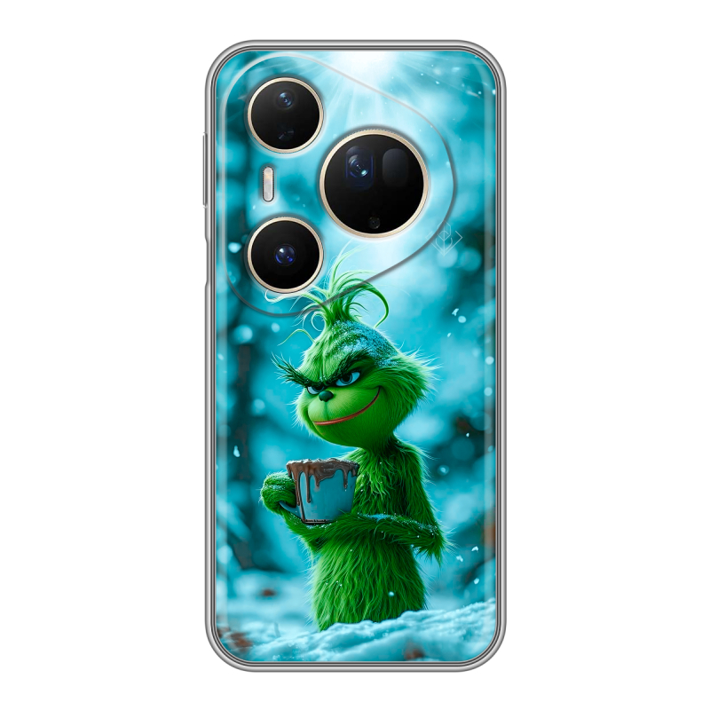Силиконовый чехол на Huawei Pura 80 Ultra с принтом Новый год гринч Силиконовый чехол на Huawei Pura 80 Ultra с принтом Новый год гринч