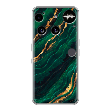 Силиконовый чехол на Nothing Phone (3) с принтом Мрамор зеленое золото Силиконовый чехол на Nothing Phone (3) с принтом Мрамор зеленое золото