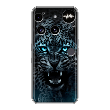 Силиконовый чехол на Nothing Phone (3) с принтом Темный леопард Силиконовый чехол на Nothing Phone (3) с принтом Темный леопард