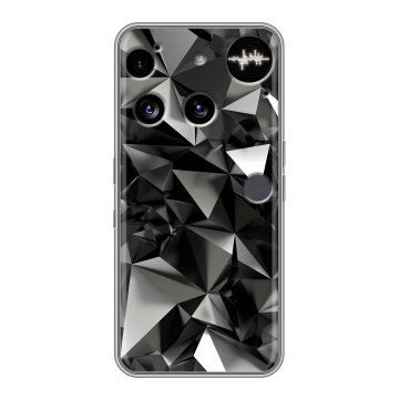 Силиконовый чехол на Nothing Phone (3) с принтом Черные кристаллы Силиконовый чехол на Nothing Phone (3) с принтом Черные кристаллы