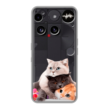Силиконовый чехол на Nothing Phone (3) с принтом Кошки Силиконовый чехол на Nothing Phone (3) с принтом Кошки