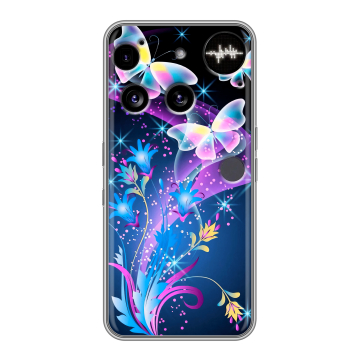 Силиконовый чехол на Nothing Phone (3) с принтом Бабочки Силиконовый чехол на Nothing Phone (3) с принтом Бабочки