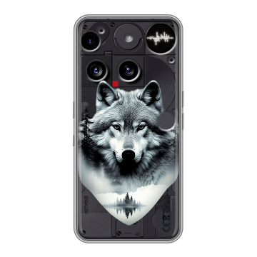 Силиконовый чехол на Nothing Phone (3) с принтом Волк в лесу Силиконовый чехол на Nothing Phone (3) с принтом Волк в лесу