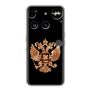 Силиконовый чехол на Nothing Phone (3) с принтом Герб России золотой Силиконовый чехол на Nothing Phone (3) с принтом Герб России золотой