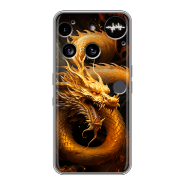 Силиконовый чехол на Nothing Phone (3) с принтом Золотой дракон Силиконовый чехол на Nothing Phone (3) с принтом Золотой дракон
