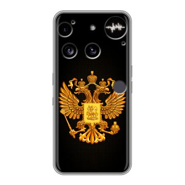 Силиконовый чехол на Nothing Phone (3) с принтом Герб России желтый
