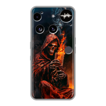 Силиконовый чехол на Nothing Phone (3) с принтом Скелет и карты