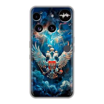 Силиконовый чехол на Nothing Phone (3) с принтом Герб флаг России