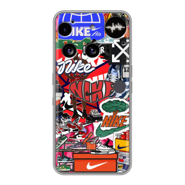 Силиконовый чехол на Nothing Phone (3) с принтом Найк Nike яркий