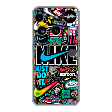 Силиконовый чехол на Nothing Phone (3) с принтом найк nike черный Силиконовый чехол на Nothing Phone (3) с принтом найк nike черный