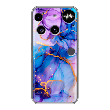 Силиконовый чехол на Nothing Phone (3) с принтом синий мрамор