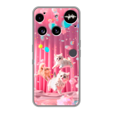 Силиконовый чехол на Nothing Phone (3) с принтом милые котики Силиконовый чехол на Nothing Phone (3) с принтом милые котики