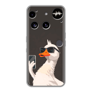 Силиконовый чехол на Nothing Phone (3) с принтом утка в очках