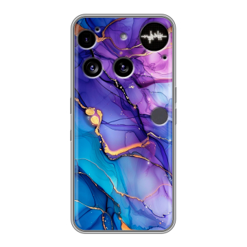 Силиконовый чехол на Nothing Phone (3) с принтом синий мрамор Силиконовый чехол на Nothing Phone (3) с принтом синий мрамор