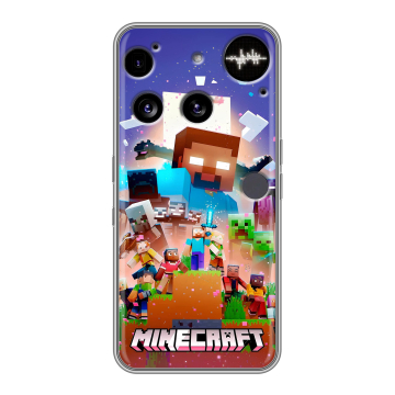 Силиконовый чехол на Nothing Phone (3) с принтом Майнкрафт Minecraft Силиконовый чехол на Nothing Phone (3) с принтом Майнкрафт Minecraft
