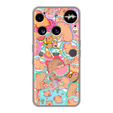 Силиконовый чехол на Nothing Phone (3) с принтом капибары Силиконовый чехол на Nothing Phone (3) с принтом капибары