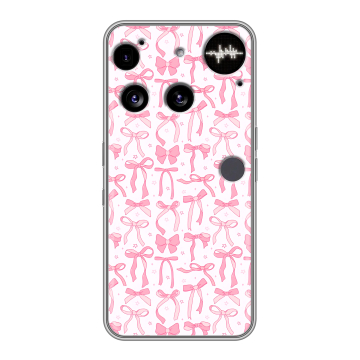 Силиконовый чехол на Nothing Phone (3) с принтом Розовые бантики Силиконовый чехол на Nothing Phone (3) с принтом Розовые бантики
