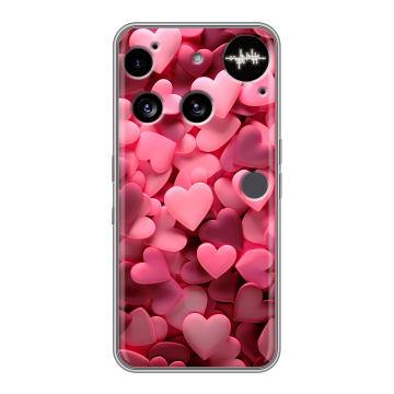 Силиконовый чехол на Nothing Phone (3) с принтом розовые сердечки