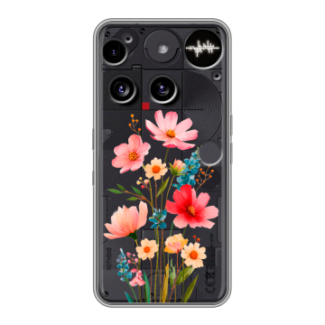Силиконовый чехол на Nothing Phone (3) с принтом Цветы