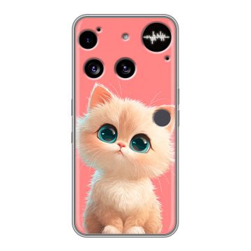 Силиконовый чехол на Nothing Phone (3) с принтом Розовый котенок