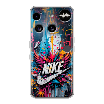Силиконовый чехол на Nothing Phone (3) с принтом Nike Найк Силиконовый чехол на Nothing Phone (3) с принтом Nike Найк