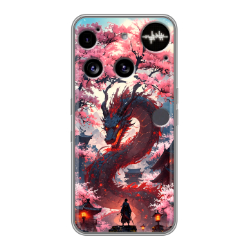 Силиконовый чехол на Nothing Phone (3) с принтом Дракон Японский Силиконовый чехол на Nothing Phone (3) с принтом Дракон Японский