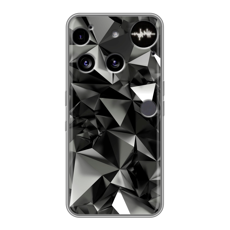 Силиконовый чехол на Nothing Phone (3) с принтом Черные кристаллы Силиконовый чехол на Nothing Phone (3) с принтом Черные кристаллы