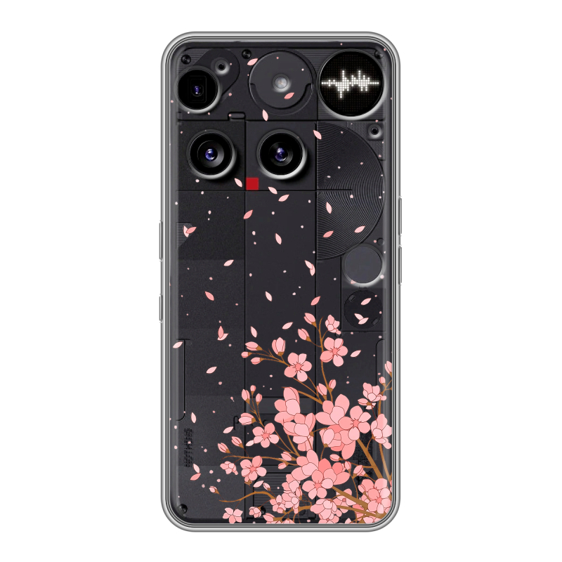 Силиконовый чехол на Nothing Phone (3) с принтом Ветка сакуры Силиконовый чехол на Nothing Phone (3) с принтом Ветка сакуры