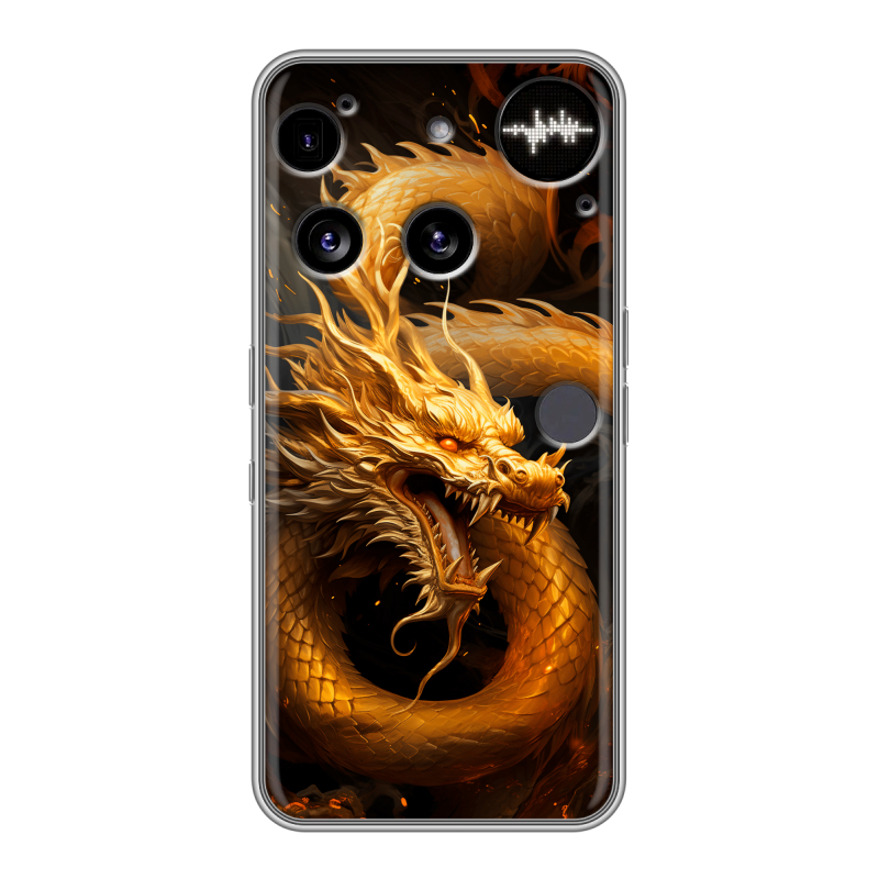Силиконовый чехол на Nothing Phone (3) с принтом Золотой дракон Силиконовый чехол на Nothing Phone (3) с принтом Золотой дракон