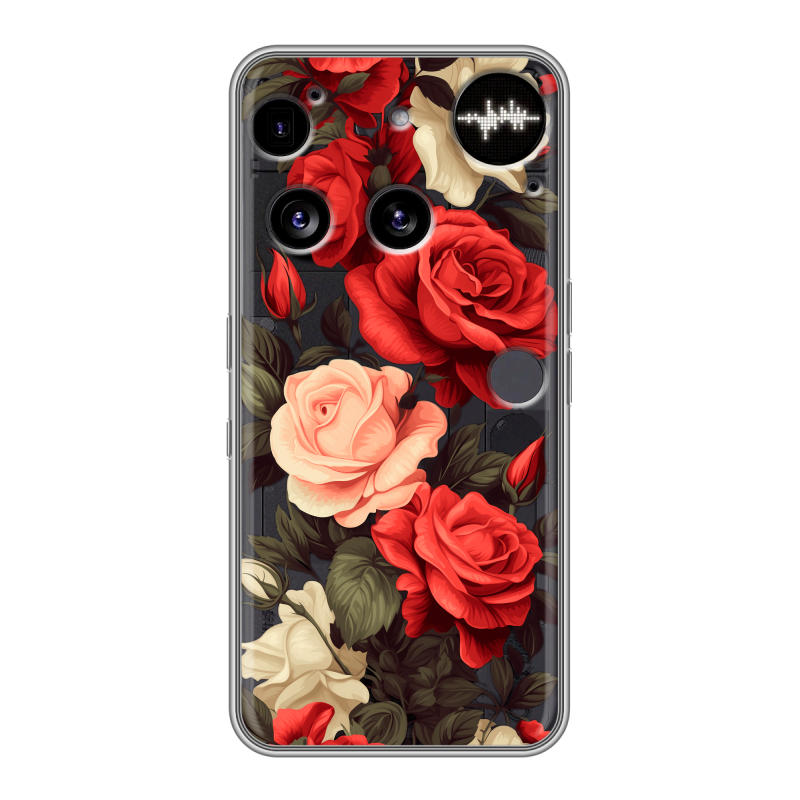 Силиконовый чехол на Nothing Phone (3) с принтом Розы Силиконовый чехол на Nothing Phone (3) с принтом Розы