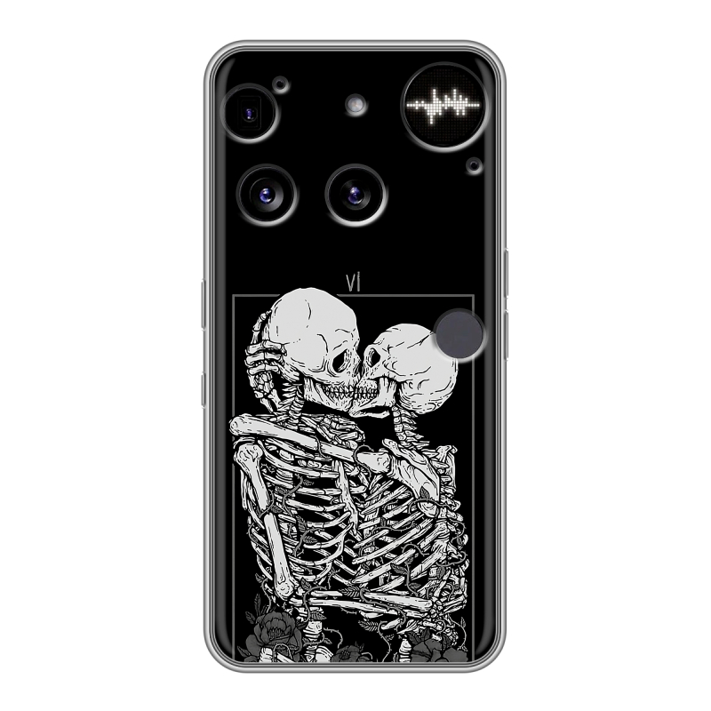Силиконовый чехол на Nothing Phone (3) с принтом Поцелуй скелетов Силиконовый чехол на Nothing Phone (3) с принтом Поцелуй скелетов