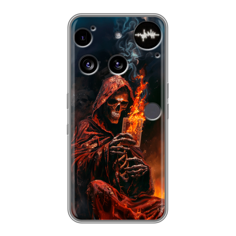 Силиконовый чехол на Nothing Phone (3) с принтом Скелет и карты Силиконовый чехол на Nothing Phone (3) с принтом Скелет и карты