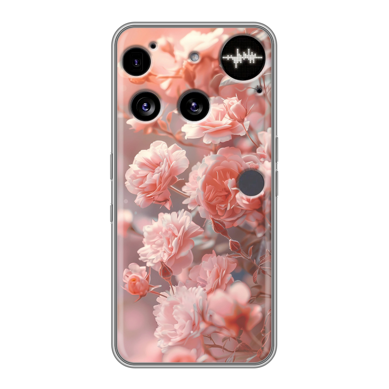 Силиконовый чехол на Nothing Phone (3) с принтом Розовые розы Силиконовый чехол на Nothing Phone (3) с принтом Розовые розы
