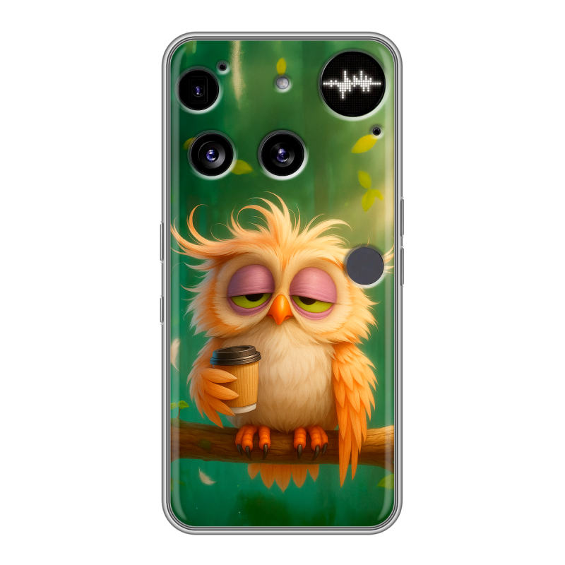 Силиконовый чехол на Nothing Phone (3) с принтом сова Силиконовый чехол на Nothing Phone (3) с принтом сова