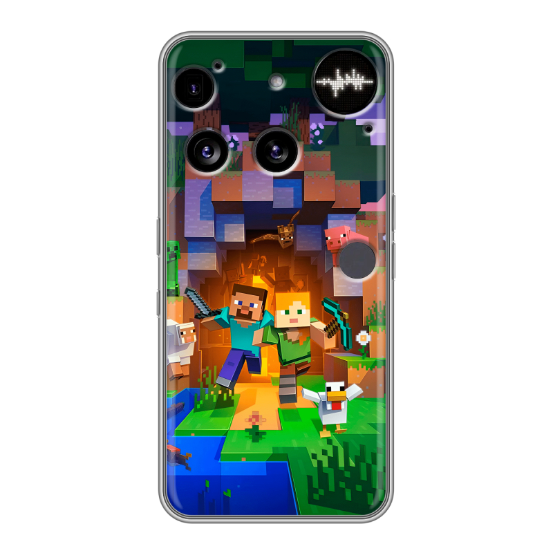 Силиконовый чехол на Nothing Phone (3) с принтом Майнкрафт Minecraft Силиконовый чехол на Nothing Phone (3) с принтом Майнкрафт Minecraft