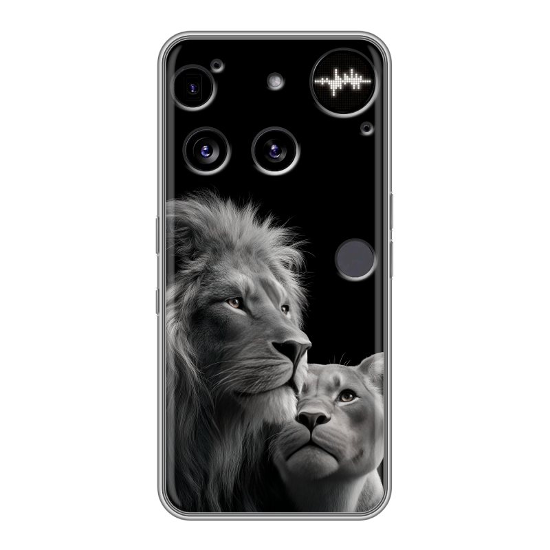 Силиконовый чехол на Nothing Phone (3) с принтом Лев кошки Силиконовый чехол на Nothing Phone (3) с принтом Лев кошки